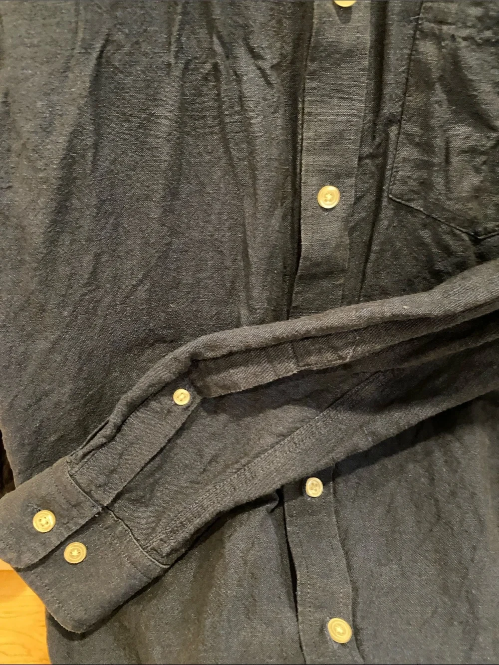 Banana Republic Slim Fit Linen Shirt Men's Medium Gray